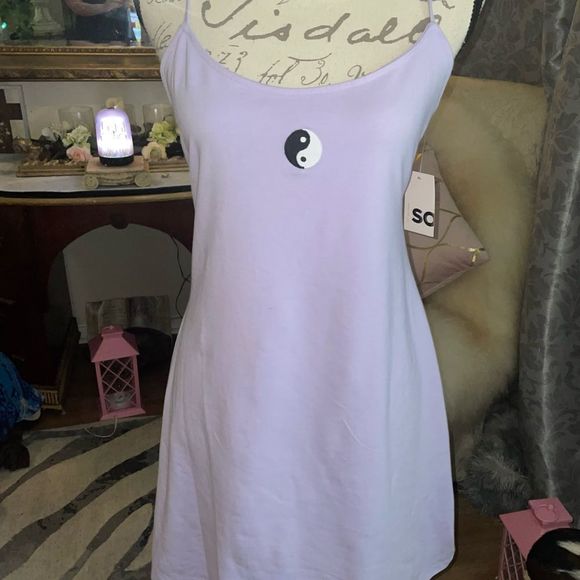 LAVENDER SUNDRESS W:YIN& YANG TIE BACK - Picture 7 of 10